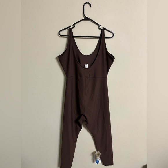 Old Navy Powersoft Jumpsuit Size XL Brown Sleeveless Open Back Active Workout - Picture 2 of 5